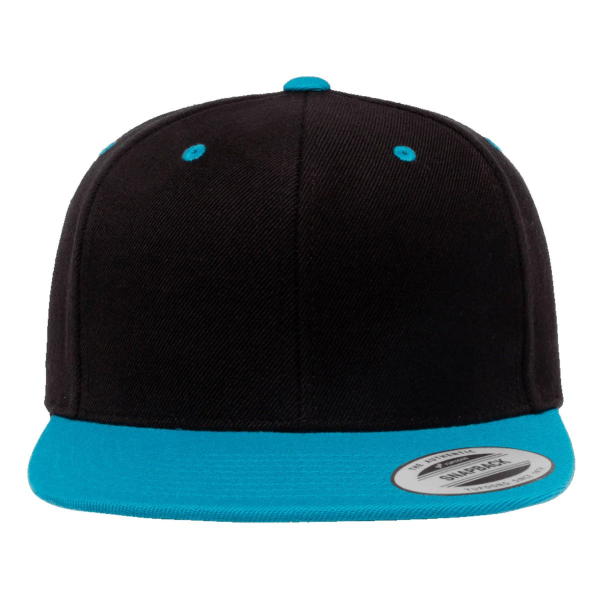 Black-Teal - Side - Yupoong Mens The Classic Premium Snapback 2-Tone Cap
