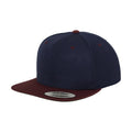 Navy-Maroon - Front - Yupoong Mens The Classic Premium Snapback 2-Tone Cap