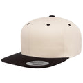 Natural-Black - Front - Yupoong Mens The Classic Premium Snapback 2-Tone Cap