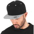 Black- Silver - Back - Yupoong Mens The Classic Premium Snapback 2-Tone Cap