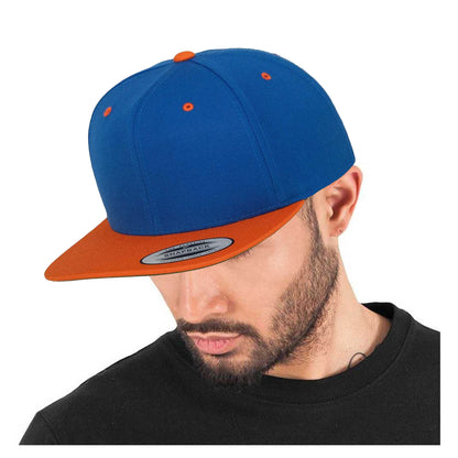 Royal Blue-Orange - Back - Yupoong Mens The Classic Premium Snapback 2-Tone Cap