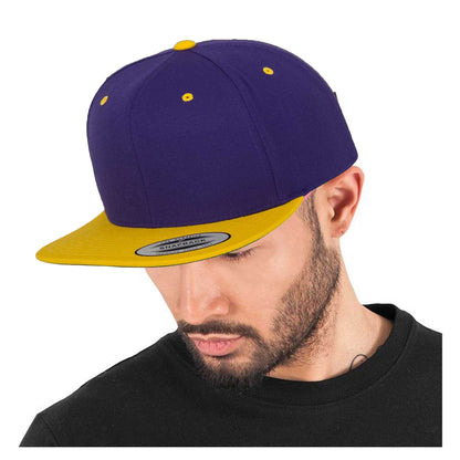Purple-Gold - Back - Yupoong Mens The Classic Premium Snapback 2-Tone Cap