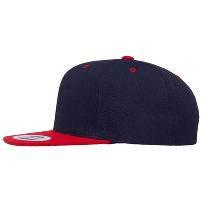 Navy-Red - Side - Yupoong Mens The Classic Premium Snapback 2-Tone Cap