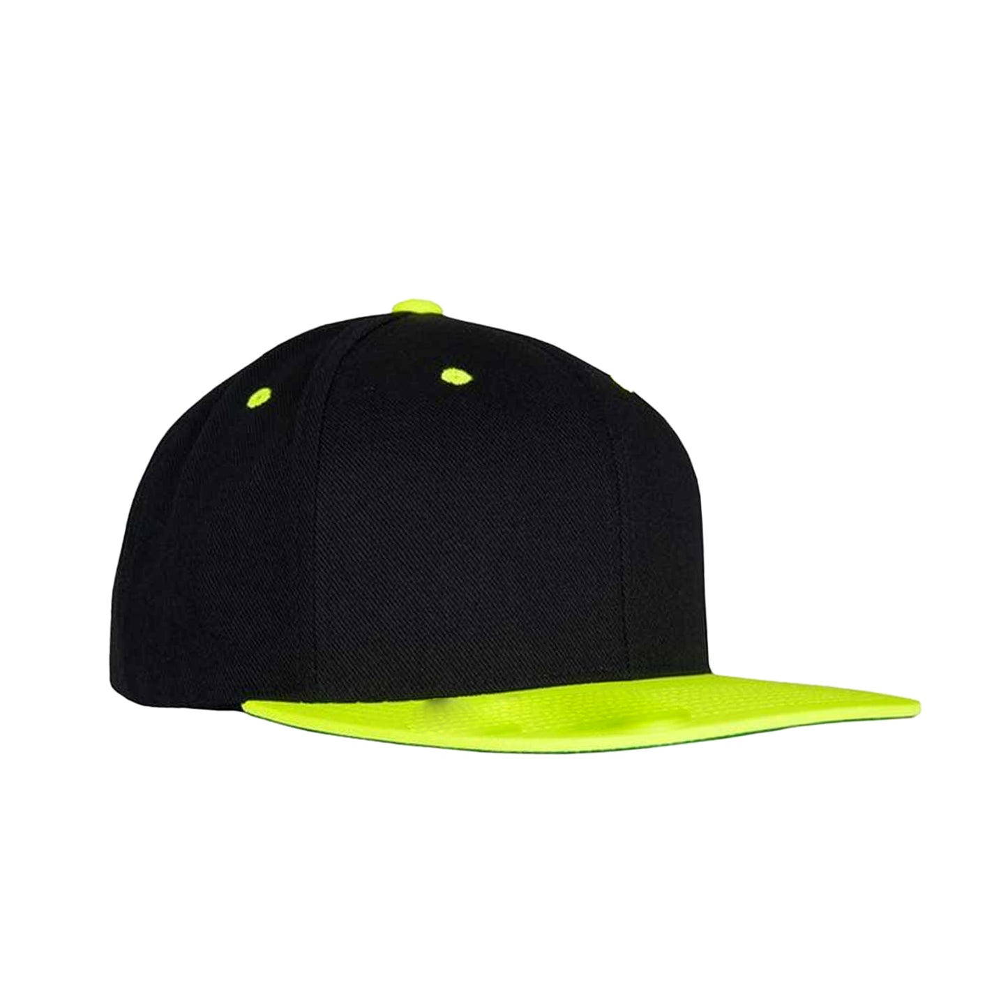 Black-Neon Yellow - Back - Yupoong Mens The Classic Premium Snapback 2-Tone Cap