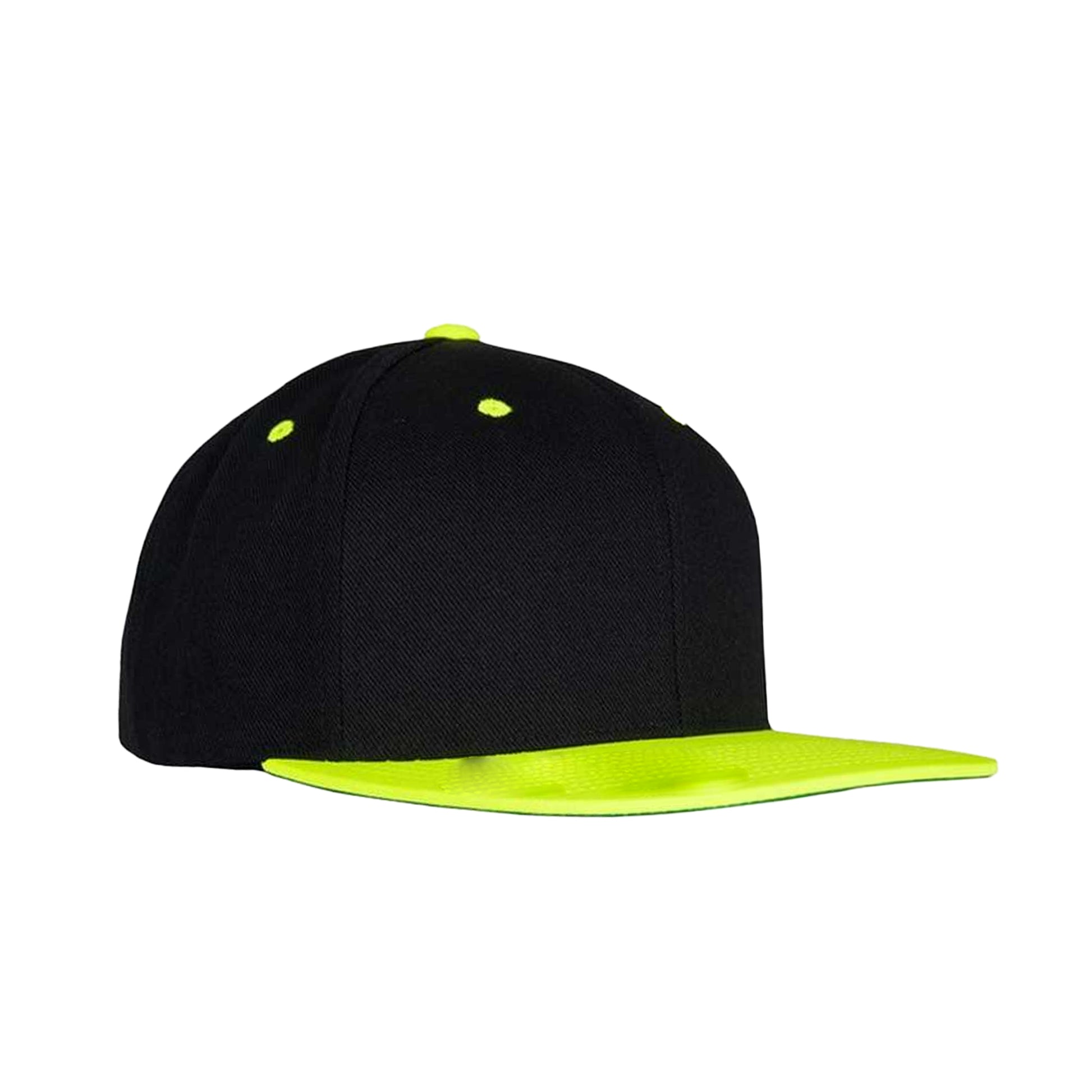 Black-Neon Yellow - Back - Yupoong Mens The Classic Premium Snapback 2-Tone Cap