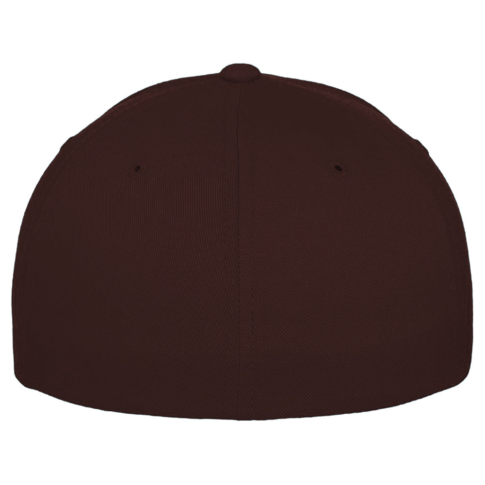 Brown - Side - Yupoong Mens Flexfit Fitted Baseball Cap