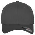 Dark Grey - Back - Yupoong Mens Flexfit Fitted Baseball Cap