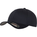 Dark Navy - Front - Yupoong Mens Flexfit Fitted Baseball Cap
