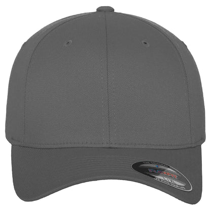 Grey - Back - Yupoong Mens Flexfit Fitted Baseball Cap