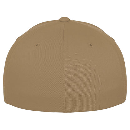 Khaki - Side - Yupoong Mens Flexfit Fitted Baseball Cap