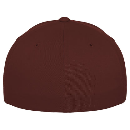 Maroon - Side - Yupoong Mens Flexfit Fitted Baseball Cap