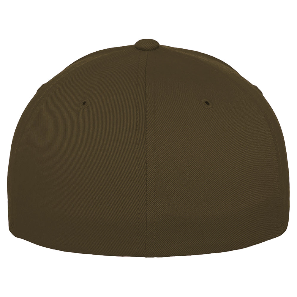 Olive - Side - Yupoong Mens Flexfit Fitted Baseball Cap