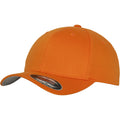 Orange - Front - Yupoong Mens Flexfit Fitted Baseball Cap