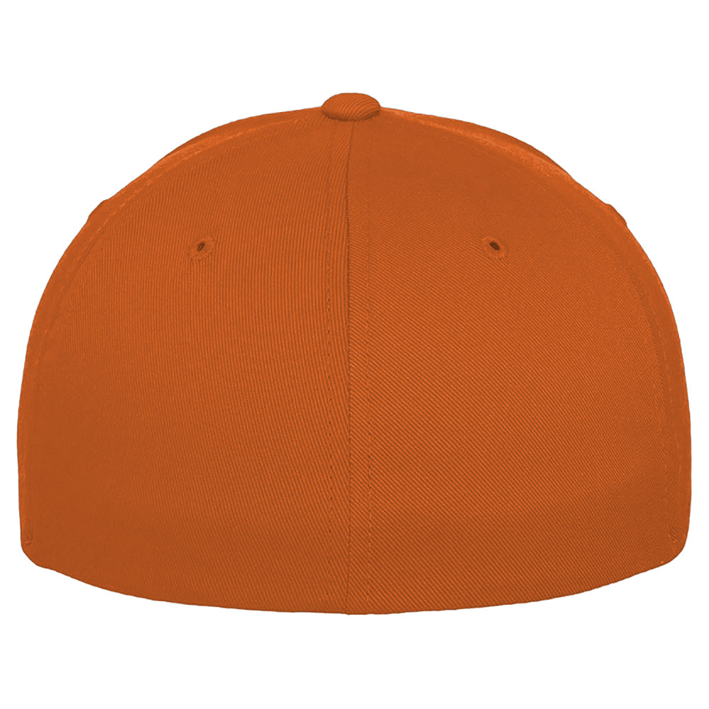 Orange - Side - Yupoong Mens Flexfit Fitted Baseball Cap