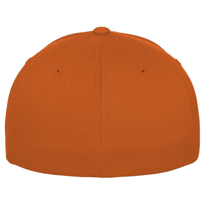 Orange - Side - Yupoong Mens Flexfit Fitted Baseball Cap