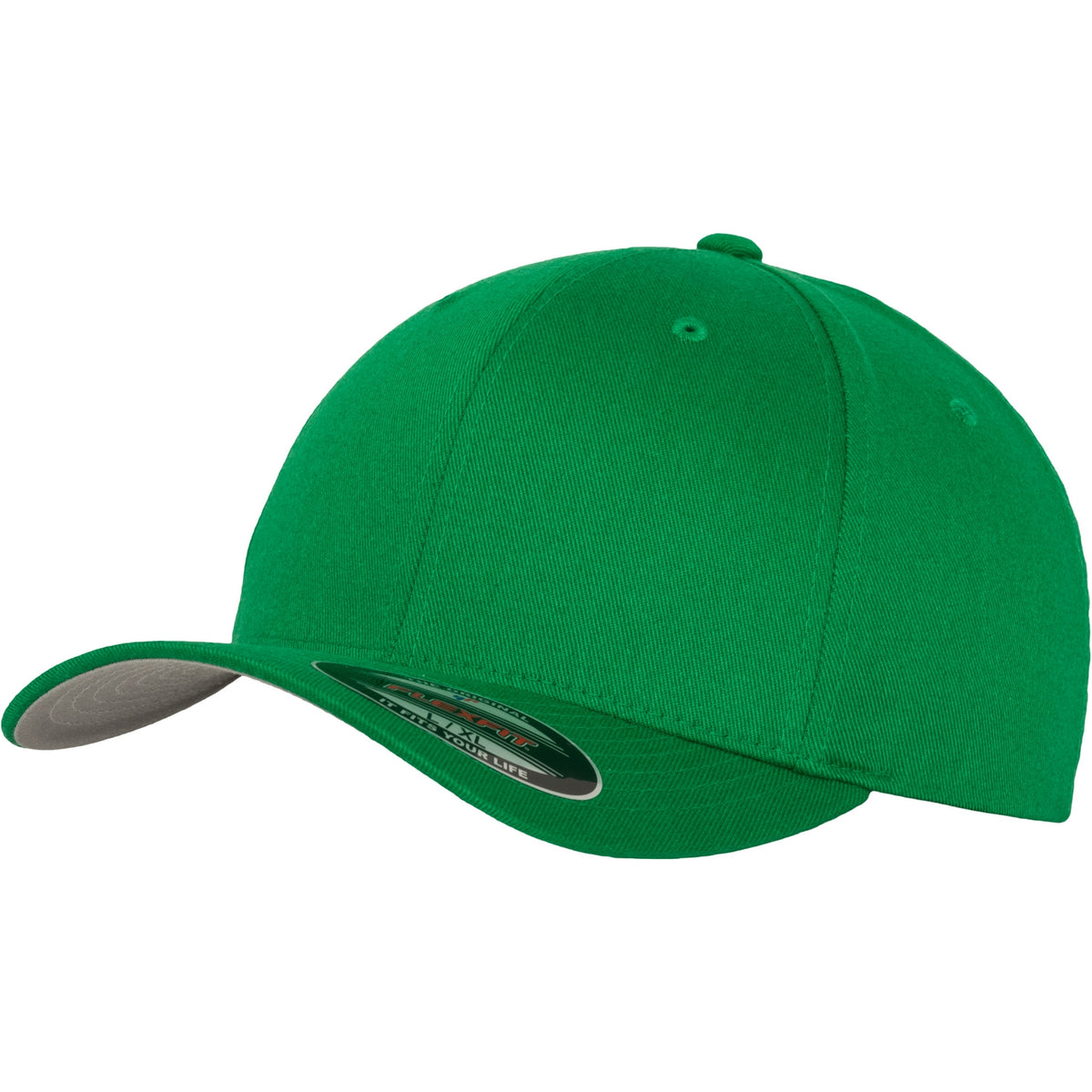 Pepper Green - Front - Yupoong Mens Flexfit Fitted Baseball Cap