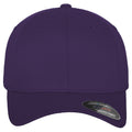 Purple - Back - Yupoong Mens Flexfit Fitted Baseball Cap