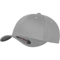 Silver - Front - Yupoong Mens Flexfit Fitted Baseball Cap