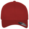 Red - Back - Yupoong Mens Flexfit Fitted Baseball Cap