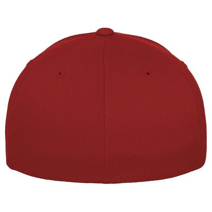 Red - Side - Yupoong Mens Flexfit Fitted Baseball Cap