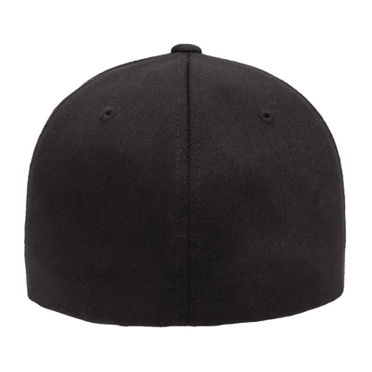 Black-Black - Side - Yupoong Mens Flexfit Fitted Baseball Cap