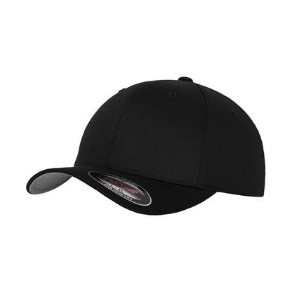 Black - Front - Yupoong Mens Flexfit Fitted Baseball Cap