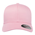 Pink - Back - Yupoong Mens Flexfit Fitted Baseball Cap
