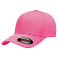 Dark Pink - Front - Yupoong Mens Flexfit Fitted Baseball Cap