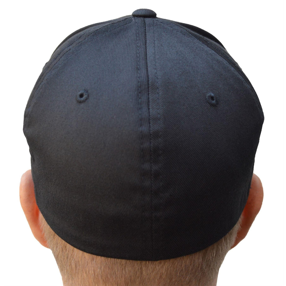 Black - Back - Yupoong Mens Flexfit Fitted Baseball Cap