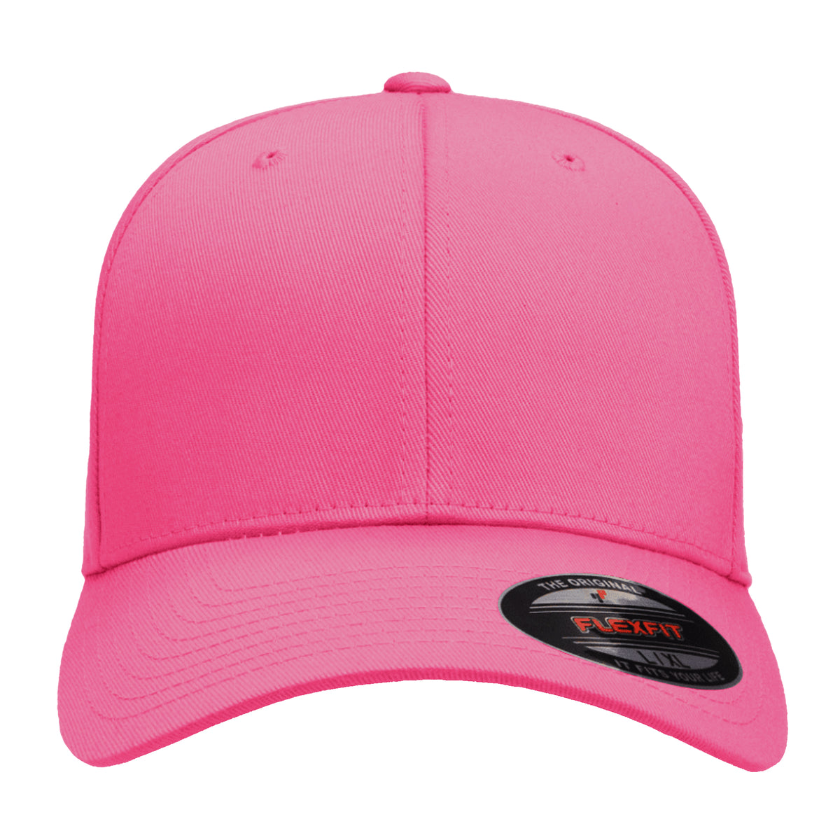 Dark Pink - Back - Yupoong Mens Flexfit Fitted Baseball Cap