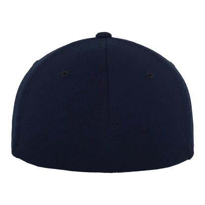 Navy - Back - Yupoong Mens Flexfit Double Jersey Cap