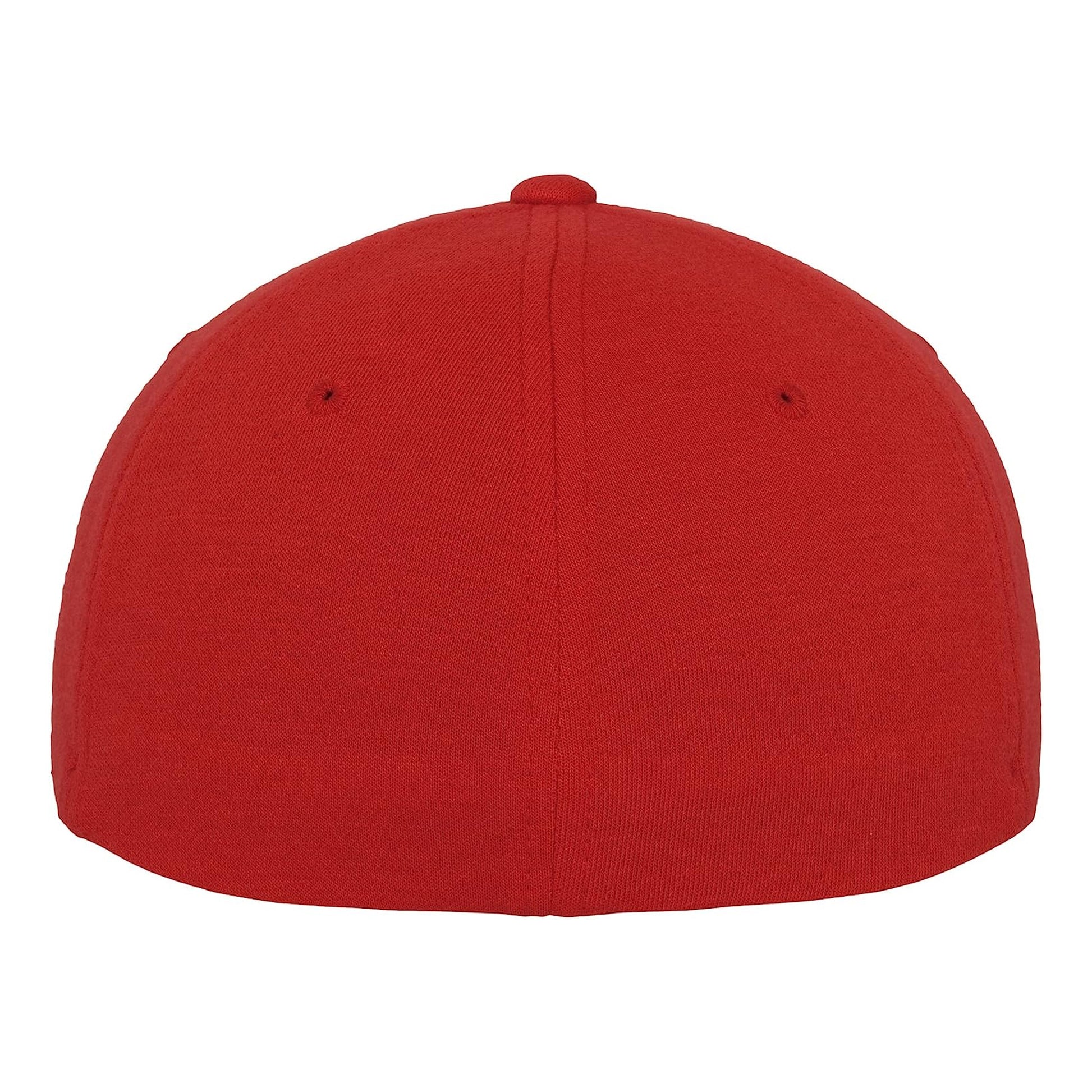 Red - Back - Yupoong Mens Flexfit Double Jersey Cap