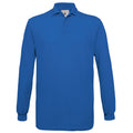 Royal Blue - Front - B&C Mens Safran Long Sleeve Cotton Polo Shirt