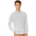 White - Back - B&C Mens Safran Long Sleeve Cotton Polo Shirt