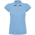 Sky Blue - Front - B&C Womens-Ladies Heavymill Cotton Short Sleeve Polo Shirt