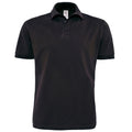 Black - Front - B&C Mens Heavymill Short Sleeve Cotton Polo Shirt