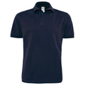 Navy - Front - B&C Mens Heavymill Short Sleeve Cotton Polo Shirt