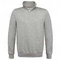 Heather Grey - Front - B&C Mens ID.004 1-4 Zip Sweatshirt
