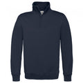 Navy - Front - B&C Mens ID.004 1-4 Zip Sweatshirt