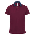 Denim- Burgundy - Front - B&C Denim Mens Forward Short Sleeve Polo Shirt