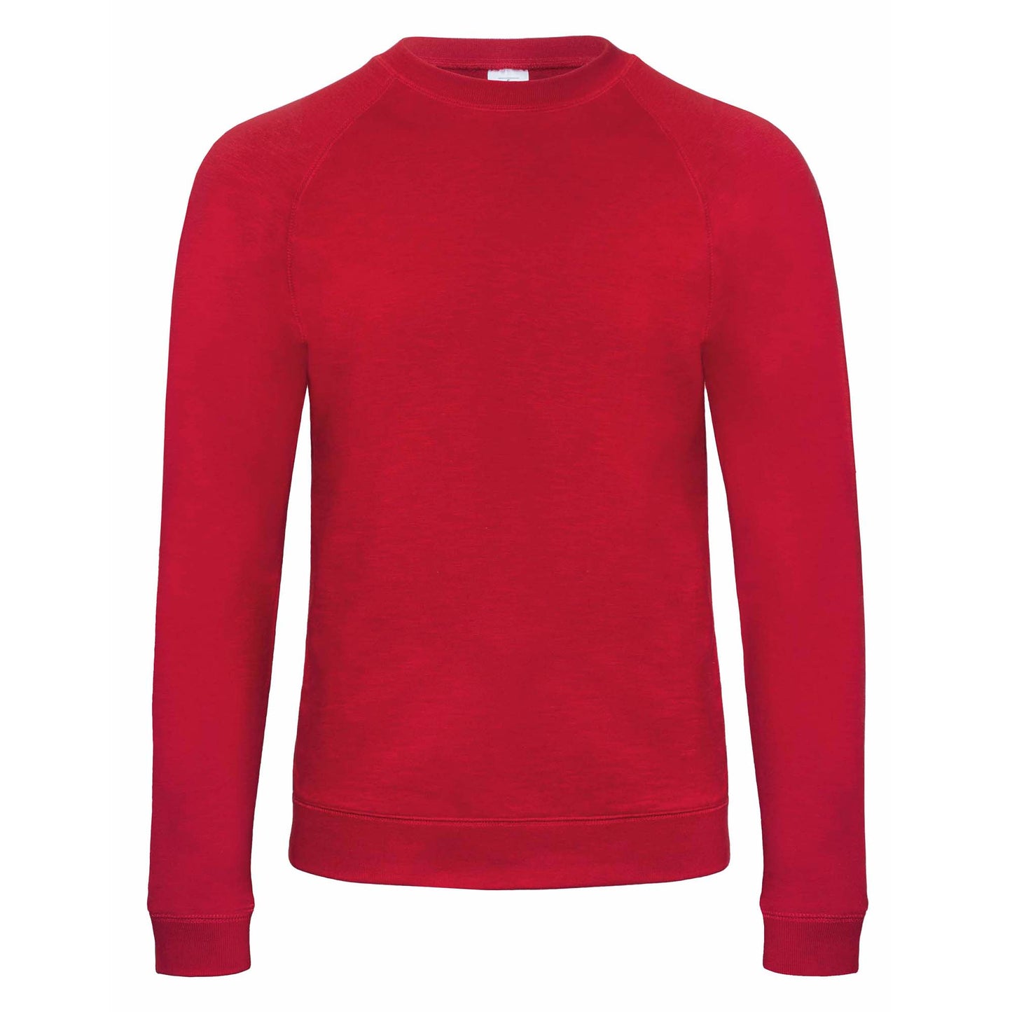 Chic Red - Front - B&C Denim Mens Starlight Raglan Slub Sweatshirt