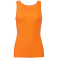 Orange - Front - Bella + Canvas Womens-Ladies Rib Tank Vest Top