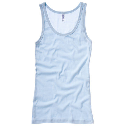 Pale Blue - Front - Bella + Canvas Womens-Ladies Sheer Rib Tank Vest Top