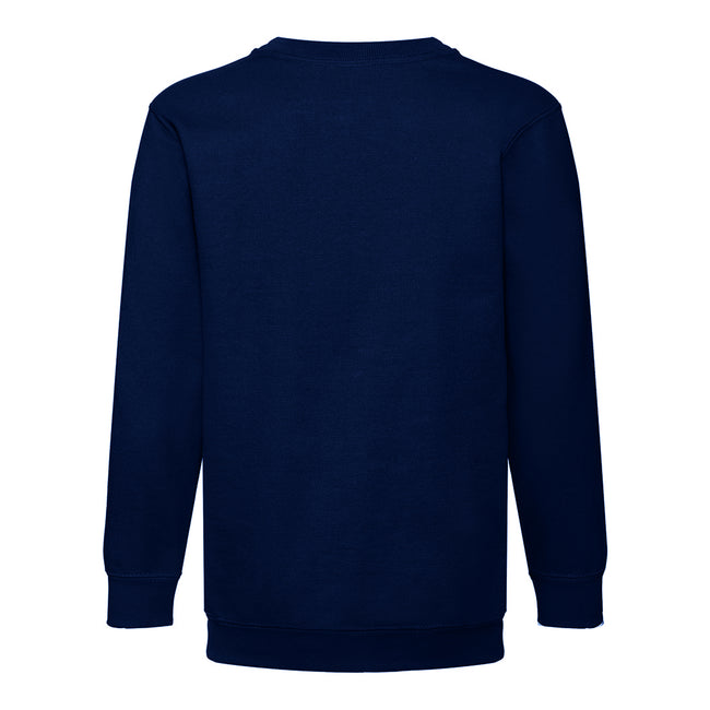 Deep Navy - Back - Fruit Of The Loom Kids Unisex Classic 80-20 Set-In Sweatshirt