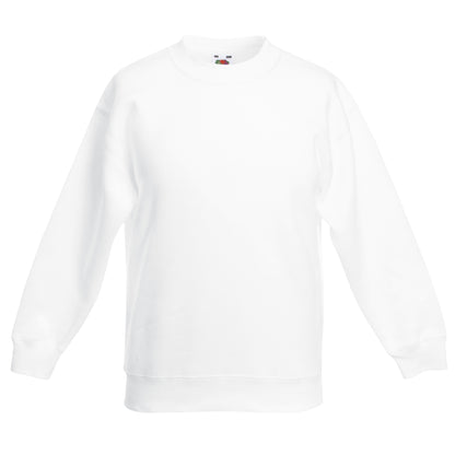 White - Front - Fruit Of The Loom Kids Unisex Classic 80-20 Set-In Sweatshirt