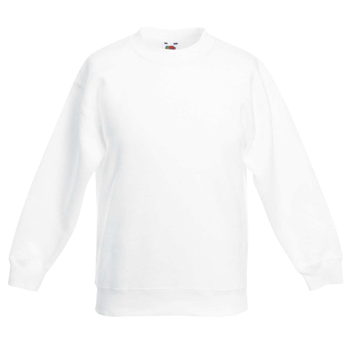 White - Front - Fruit Of The Loom Kids Unisex Classic 80-20 Set-In Sweatshirt