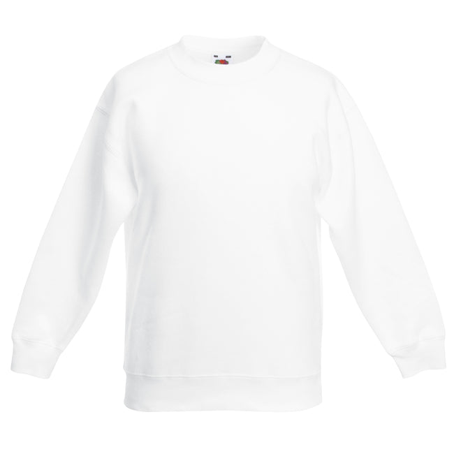 White - Front - Fruit Of The Loom Kids Unisex Classic 80-20 Set-In Sweatshirt