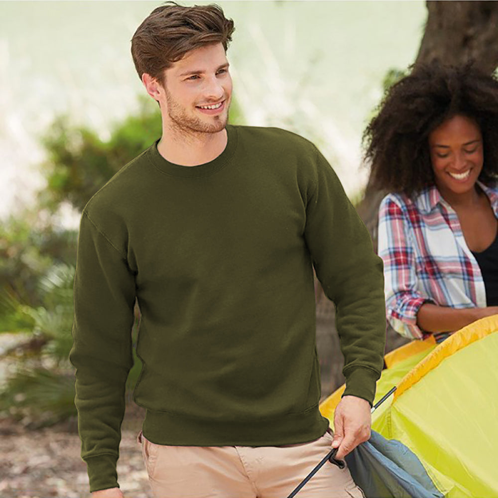 Classic Olive - Back - Fruit Of The Loom Unisex Premium 70-30 Set-In Sweatshirt