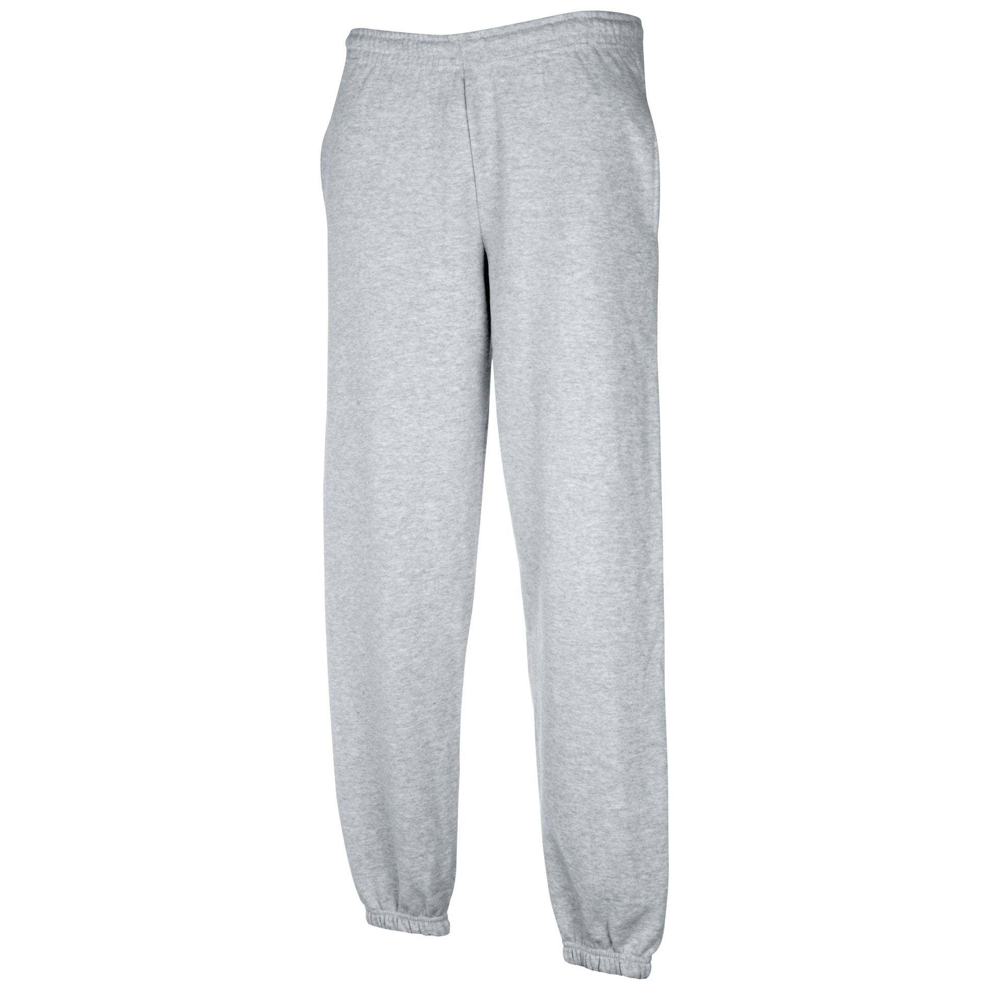 Heather Grey - Back - Fruit Of The Loom Mens Premium 70-30 Elasticated Jog Pants - Jogging Bottoms