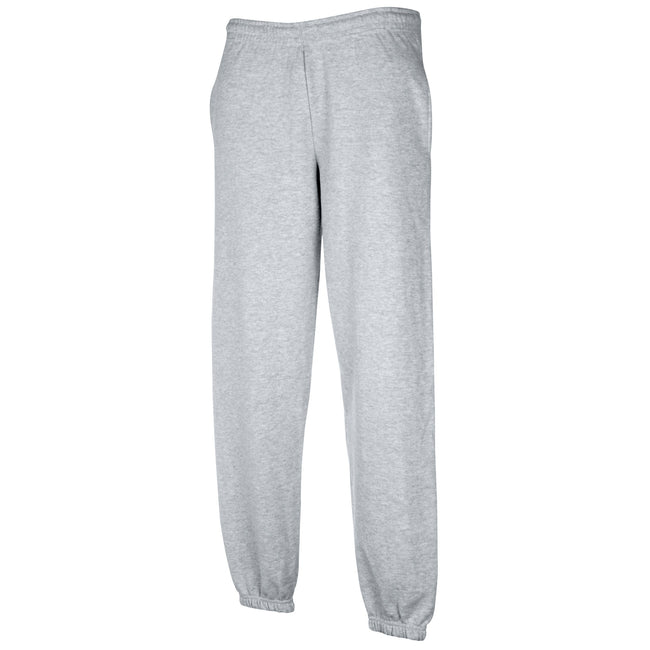 Heather Grey - Back - Fruit Of The Loom Mens Premium 70-30 Elasticated Jog Pants - Jogging Bottoms